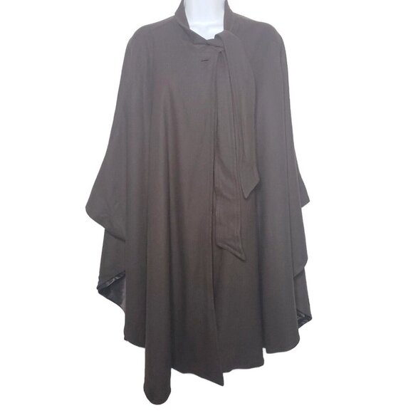 Vtg Lord & Taylor Sz OS Wool Blend Shawn Coat, Lined , Brown (939) - Picture 1 of 8